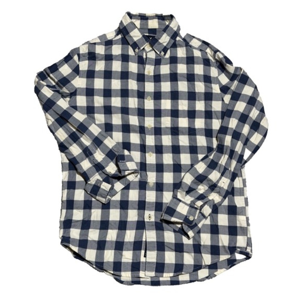 American Eagle Women's‎ Dress Long Sleeve Button Up Down Sz Small Blue Checkered